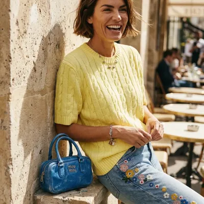 Pull tee-shirt maille jaune 36/42 Aprilvintage 